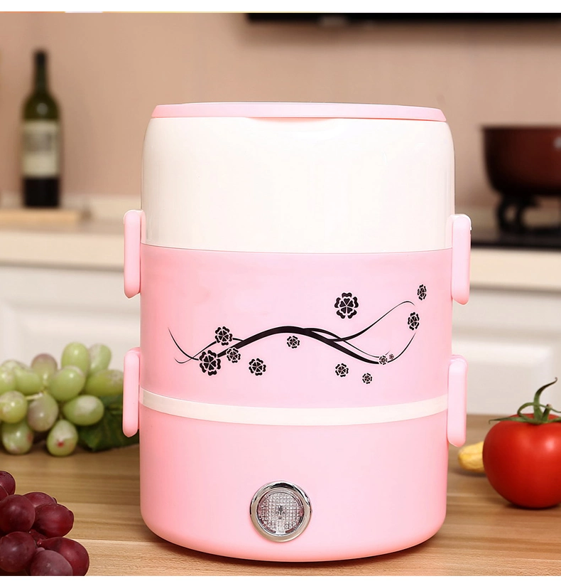 Pink Electric Cooker Lunch Box Stainless Steel Inner Box