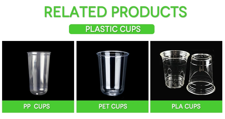 Custom Printed U Shape Clear Biodegradable Disposable Plastic Bubble Tea PP Pet PLA Cup