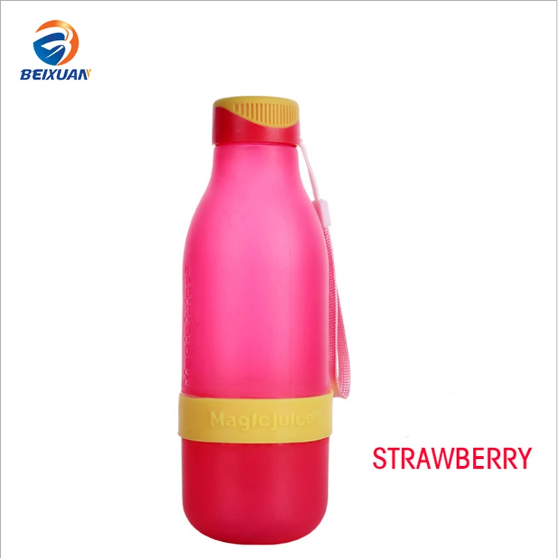 Hot Selling 450ml Wholesale Portable Plastic Bottle Creative Unique Gift BPA Free PP Plastic Fruit Infuser Lemon Bottle