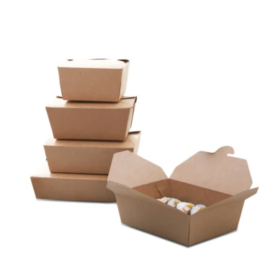 Caja de papel Kraft desechable Caja para llevar para envasado de alimentos