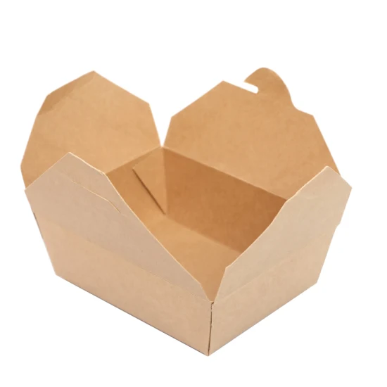 Caja de almuerzo degradable ecológica desechable de cartón blanco, caja de hebilla cuadrada, caja de ensalada, caja de arroz, caja de chuleta de cerdo